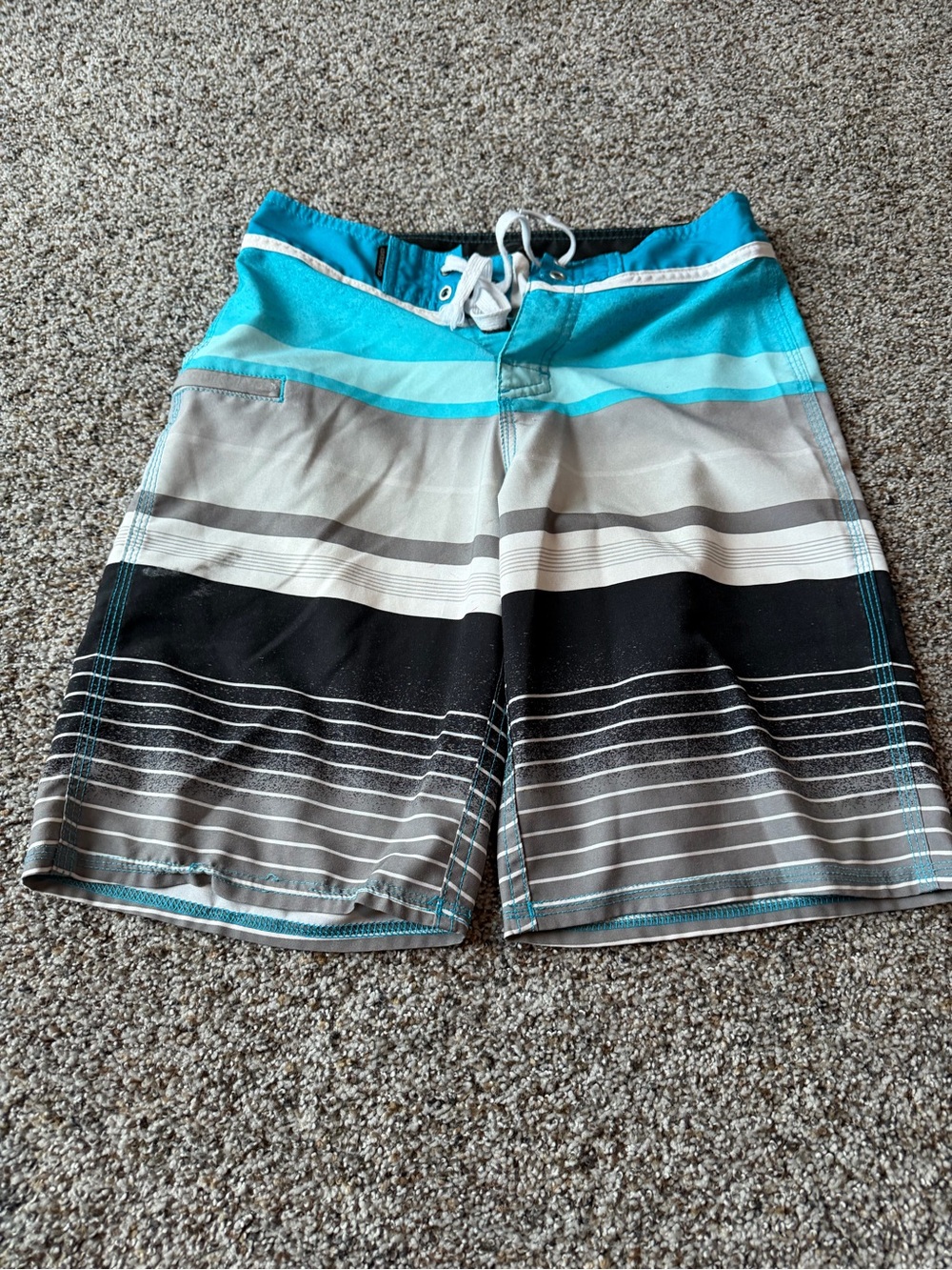 Quiksilver Everyday Stripe Boardshorts Mens 28 Blue Gray Surf Swim Trunks